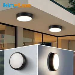 Moistureproof Waterproof LED Ceiling Lamp Surface Mounted Oval/Round Wall Sconce Bathroom Porch Outdoor Ceiling Lights AC85-265V