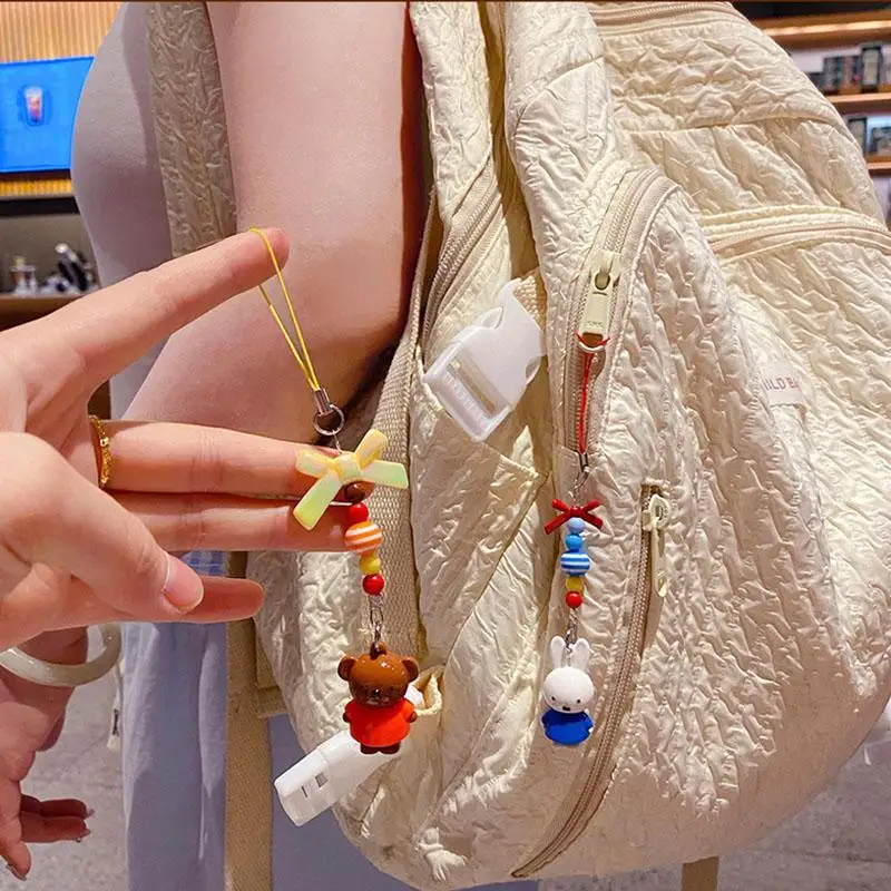 Breloczek Miffy Kawaii Królik Miffy Mini Lalka Zawieszka Plecak Uczniowski, Ozdoba do Torebki Dziewczęcej Łańcuszek do Telefonu Komórkowego dla Zakochanych