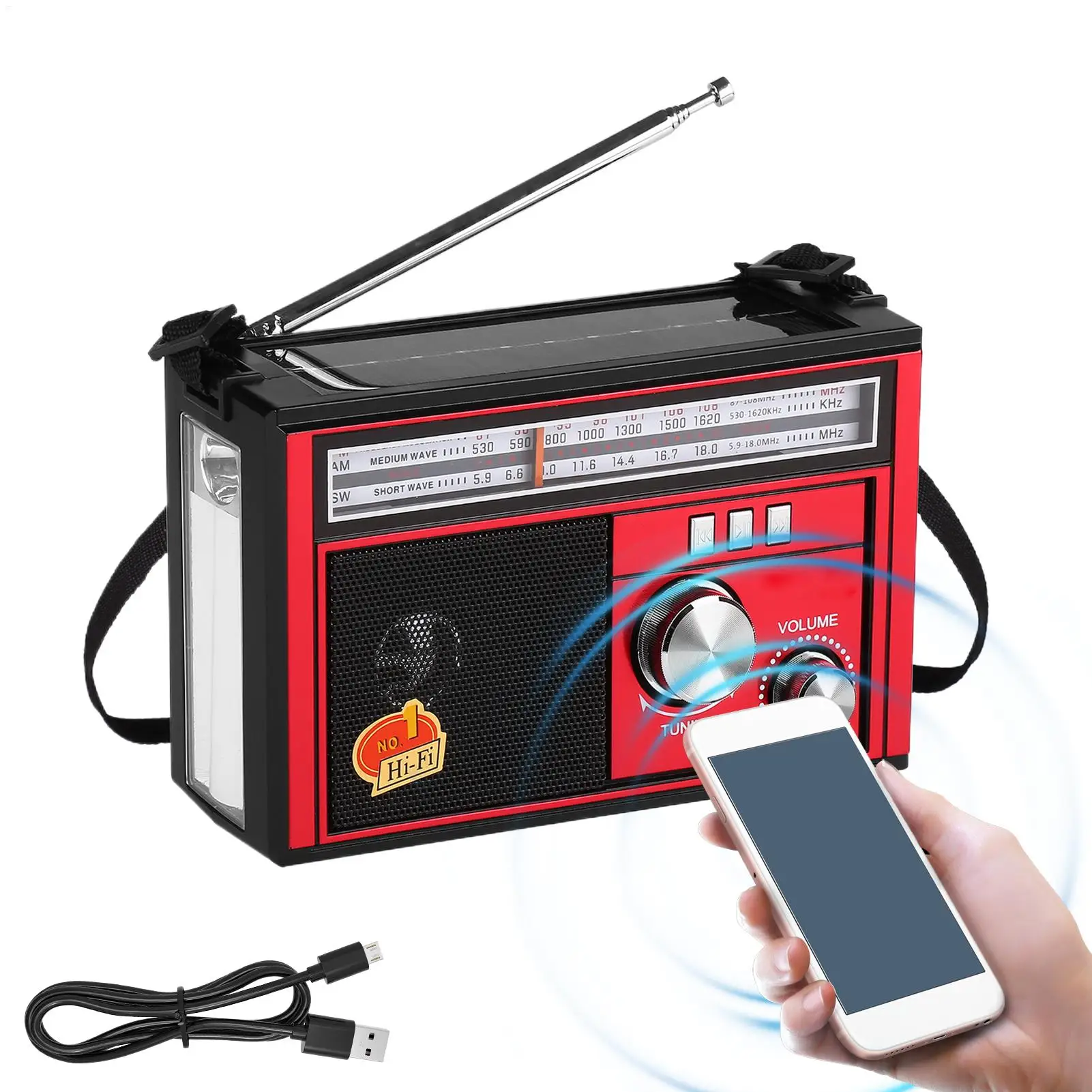 

Solar Weather Radio 11200mAh Noaa Weather Radio for Outdoor with LED Flashlight Long Battery Life Survival Gear Outdoor Supplies