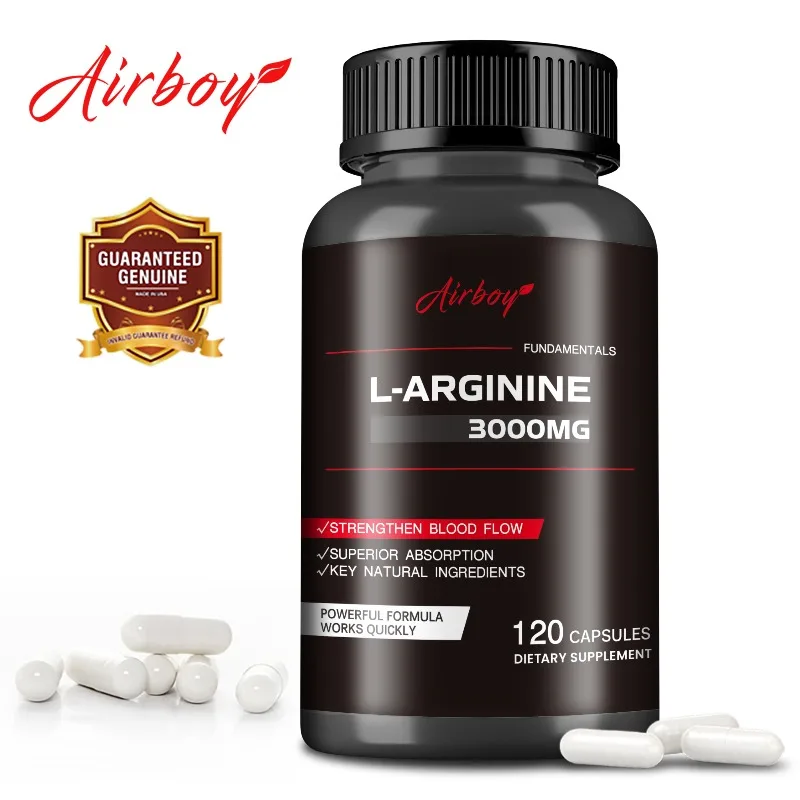 L-Arginine Capsules - Replenish Energy, Promotes Muscle Growth and Recovery, Reduce Fatigue, Increases Muscle Mass, Non-GMO