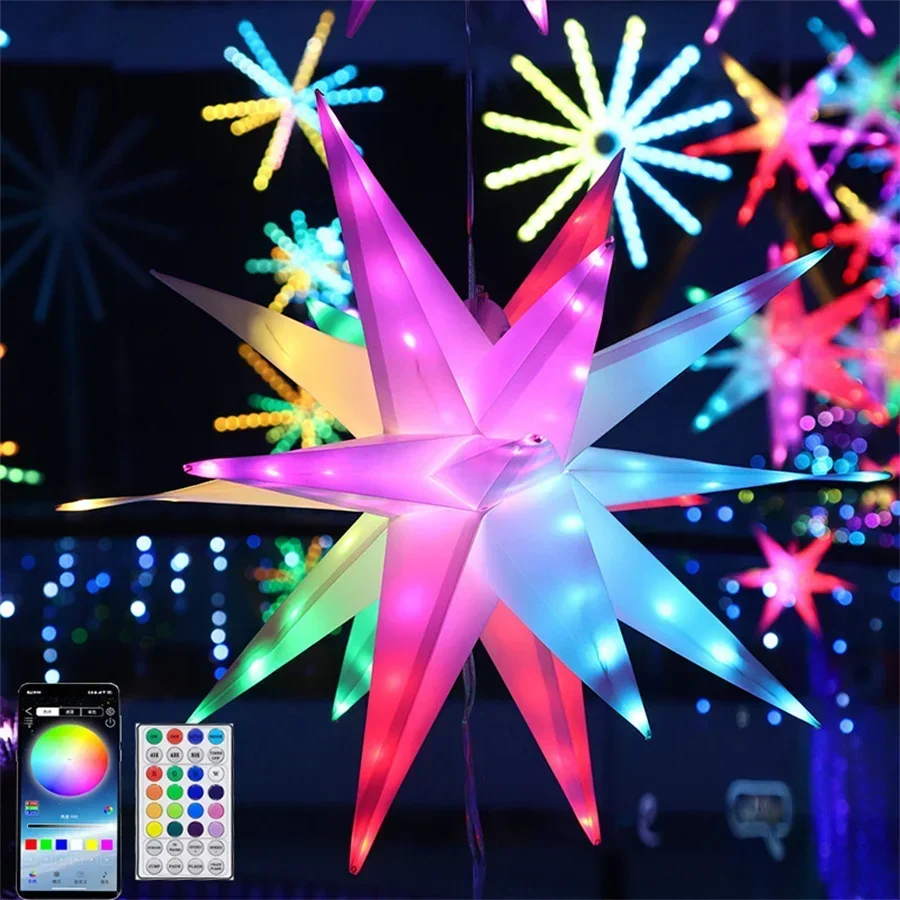 Guirxiété Lumineuse Intelligente avec Télécommande pour Sapin de Noël, enquêter d'Artifice, Extérieur, RGBIC, 50/60cm