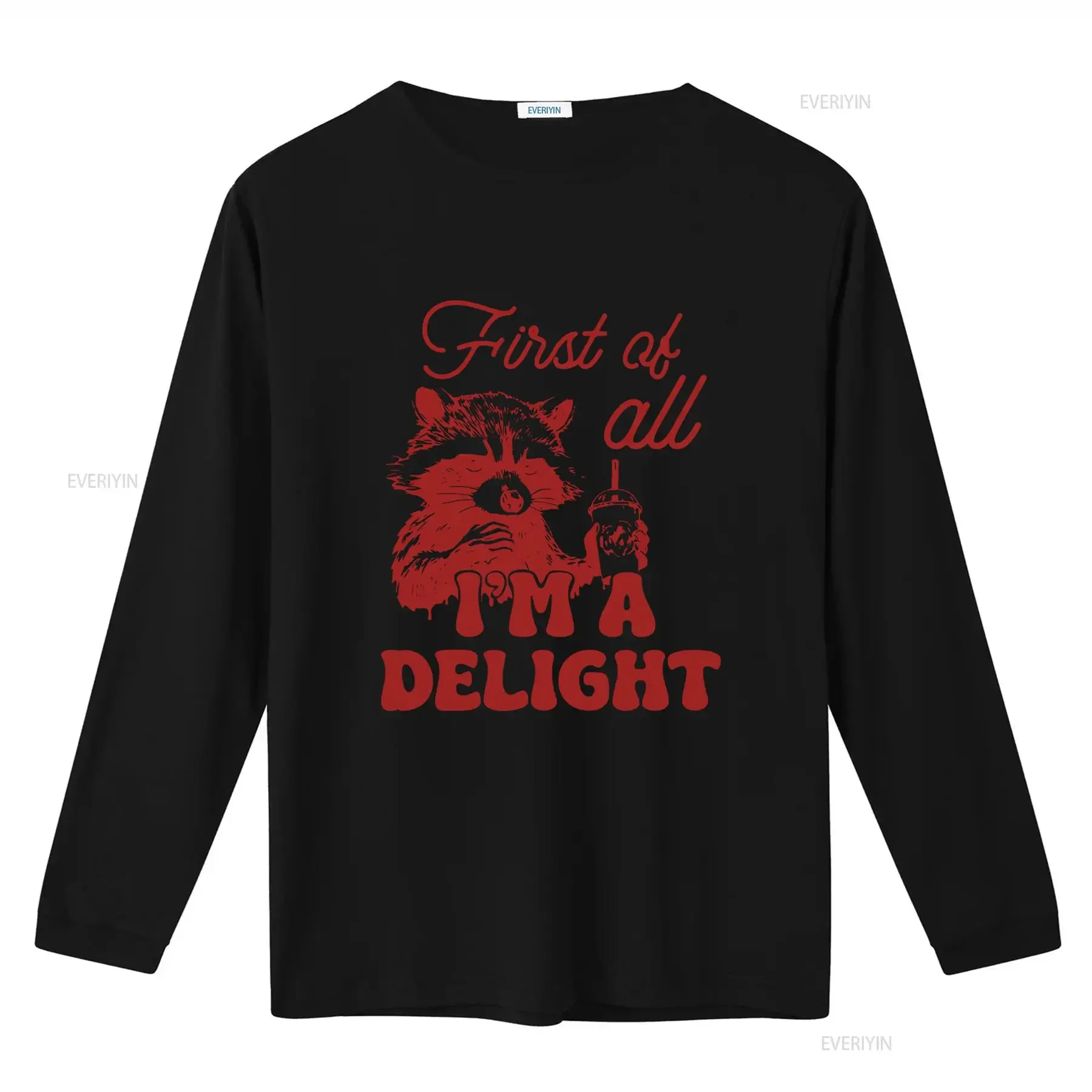 First Of All I'm A Delight Raccoon Feral Funny Women Retro Vintage 90s T Shirt S105 vintage Washed fashion designer clothes