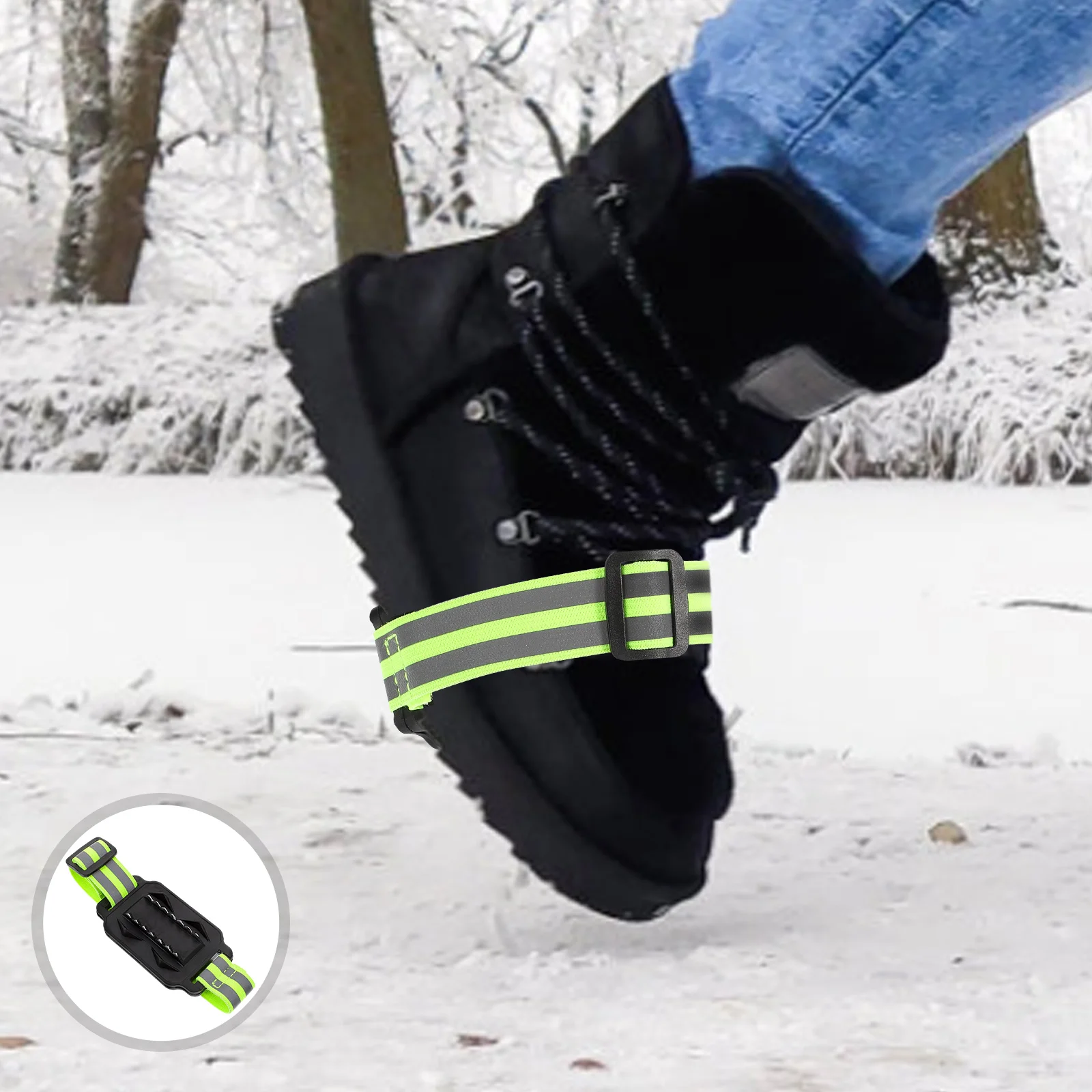 

Non-slip Shoe Covers Shoes Ice Grippers Cleats Skates Hiking Spikes for Climbing Anti-slip Mountaineering Reflective Tape