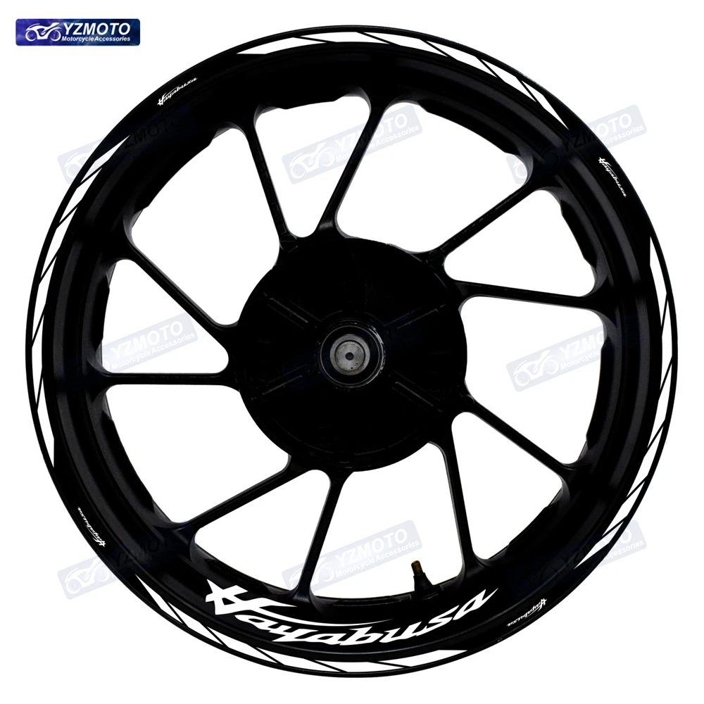 For HAYABUSA GSX R 1300 Motorcycle Front And Rear Wheel Hub 17 Inch Sticker Waterproof Reflective Rim Decorate Stickers Decal