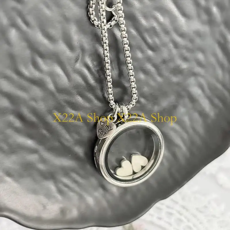 Unique Elegant Pet Memorial Jewelry Open Round Locket Necklace To Preserve Dog Cats Hair In Zinc Alloy Tradition Pet Hair