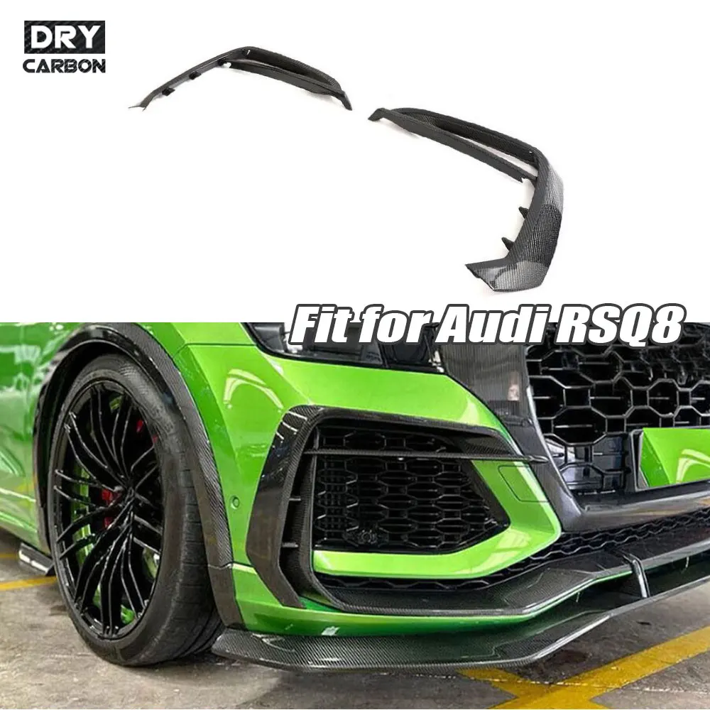 Ön tampon spoiler Splitter hava firar sis lambası ızgarası Trim Audi RSQ8 2020-2023 T tarzı vücut kitleri