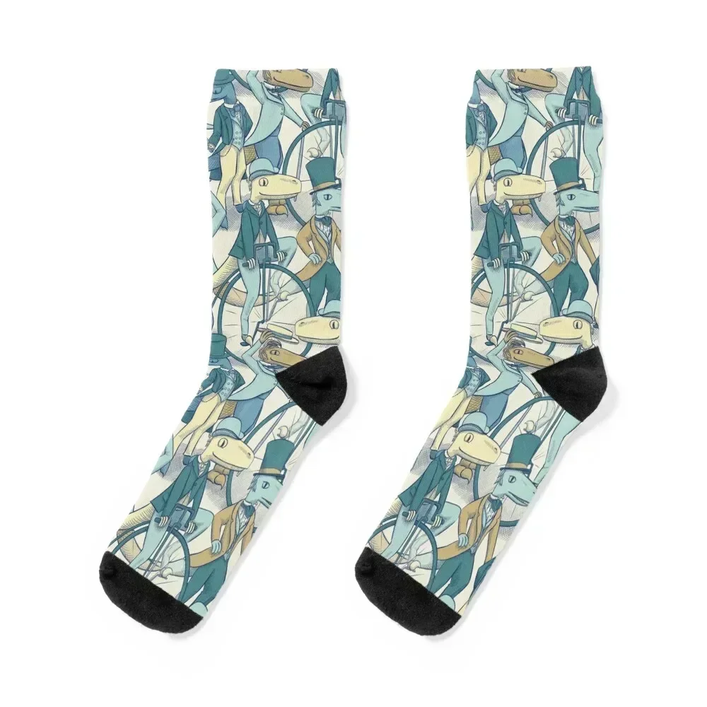 Victorian Velociraptor Gentlemen Socks Stockings sheer funny sock Man Socks Women's