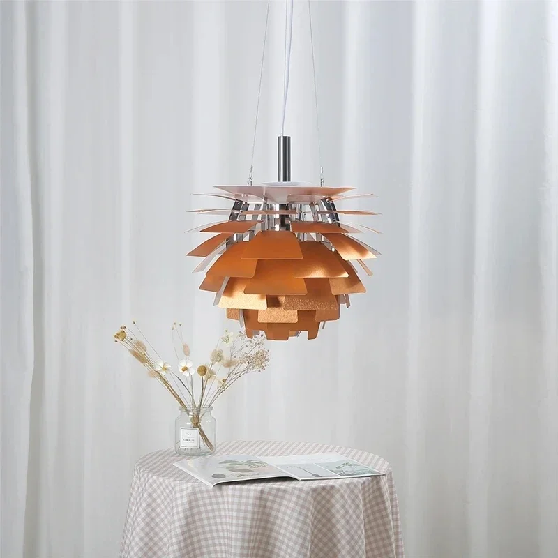 Nordic LED Pinecone Pendant Lights Design Chandeliers Living Dining Room Decor Home Aluminum Hanging Suspension Lamps