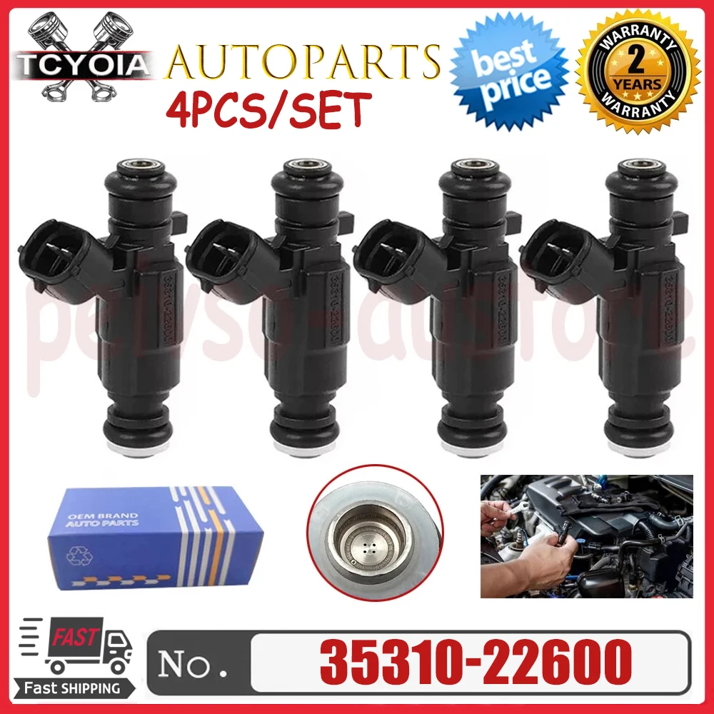 

4pcs/lot New Fuel Injector Nozzle 35310-22600 Fits For Hyundai Accent 1.5L 1.6L I4 2000 2001 2002 2003 2004 2005 3531022600