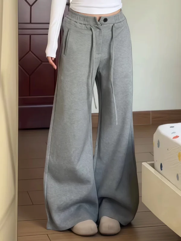 

Женские брюки прямого кроя больших размеров: свободные, удобные, стройнящие, повседневные, с высокой талией, в корейском стиле, однотонные, осенние, модные