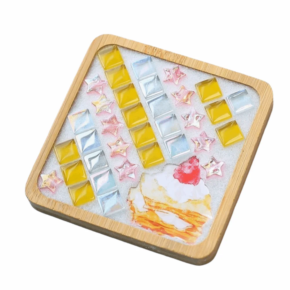 Creative Mosaic Cup Mat Material Pack Parent-child Activity Intellectual Development DIY Mosaic Coaster Kit Self-made Handmade