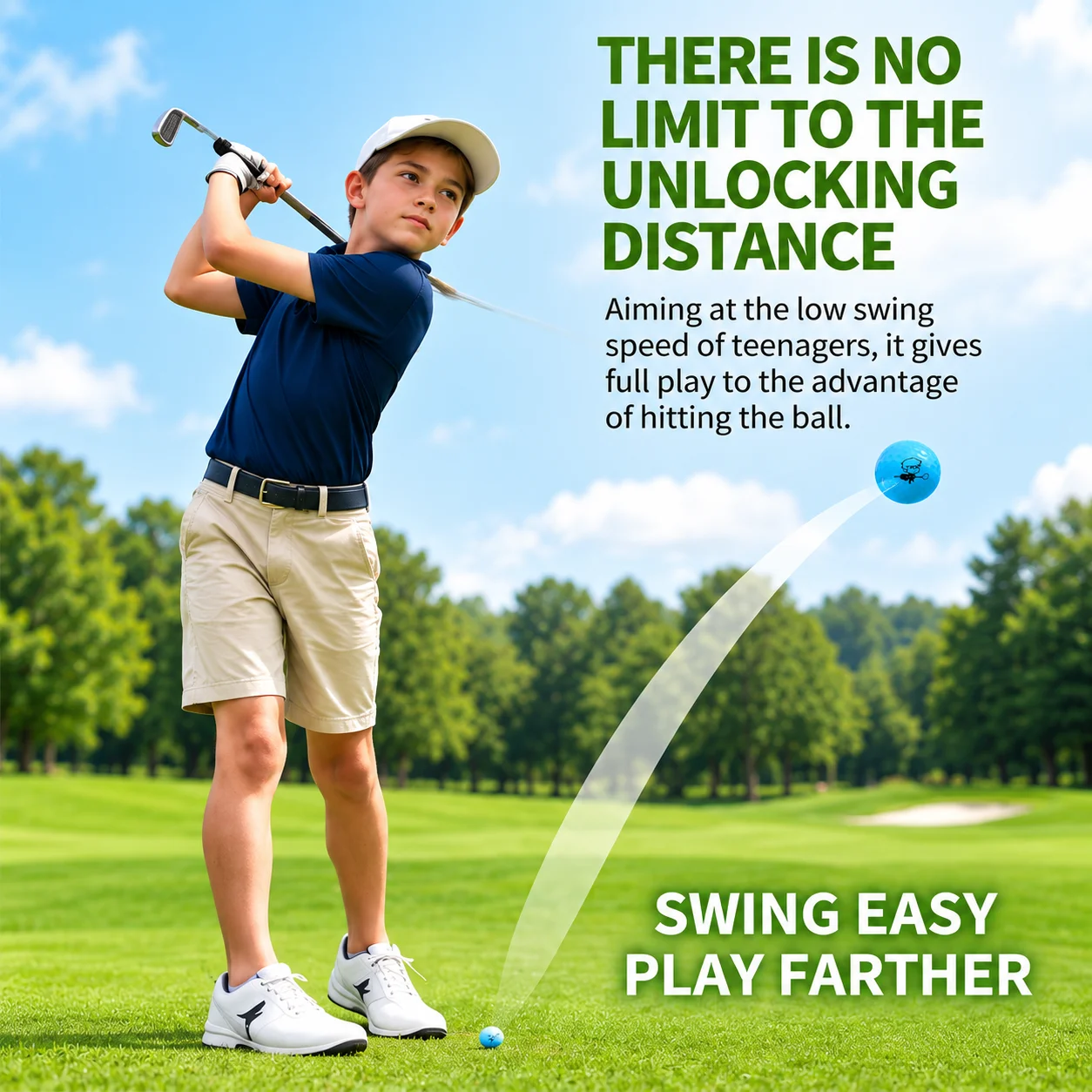 Caiton Junior Golf Balls 2 Layer Practice Balls, Cartoon Print Kids Golf Balls, Soft Feel Training Golf Balls, 3pcs/12pcs Option