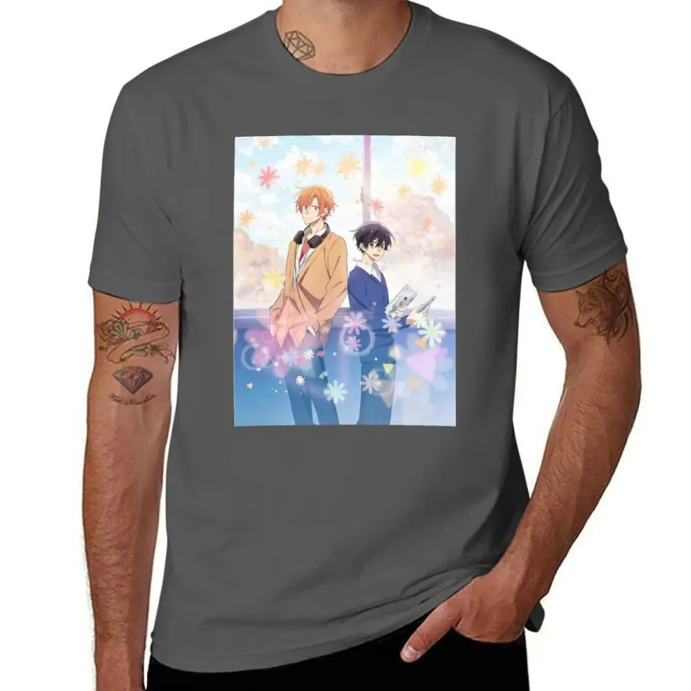 2026 Summer 4k Sasaki and Miyano Anime Official Visual T-Shirt Large Size Loose Casual Tee Men's Breathable Cotton Fashion Tee