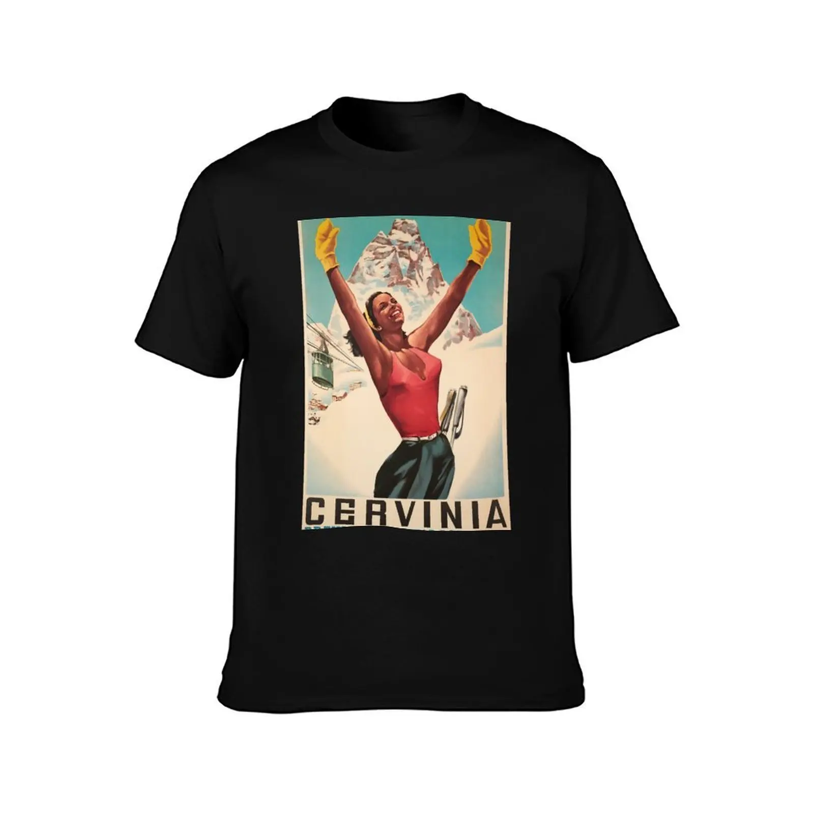 Cervinia, Breuil - Valle d'Aosta ,Italy, Ski Poster T-Shirt t shirt custom print T-Shirt