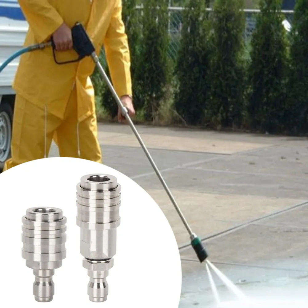 

14 Stainless Steel Pressure Washer Quick Connect Fittings with Ball Lock Mechanism Compatible with NPT Equipment