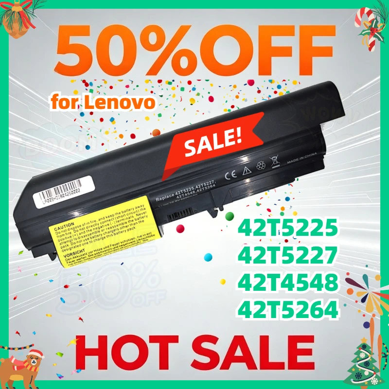 SWZY 10.8V 5200mAh Laptop Battery for Lenovo ThinkPad R61 T61 R61i R61e R400 T400 IBM Series 14'' 42T5225 42T5227 42T4548 42T526