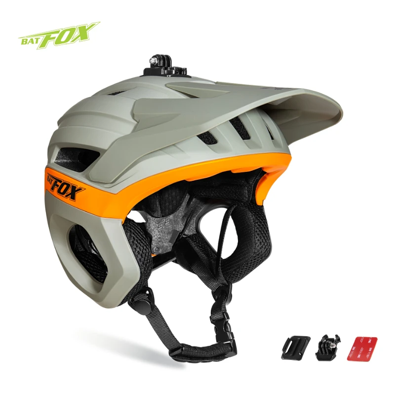 

Шлем для горного велосипеда BATFOX 3/4 с регулируемым козырьком, размер головы, циферблат, современный дизайн, MTB шлем с защитой ушей для взрослых