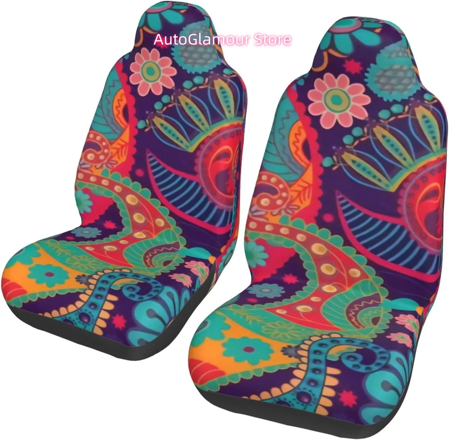 Mandala Bohemian Paisley Fashionable and Durable Car Seat Covers in Two Sets, Protecting The Car Seats
