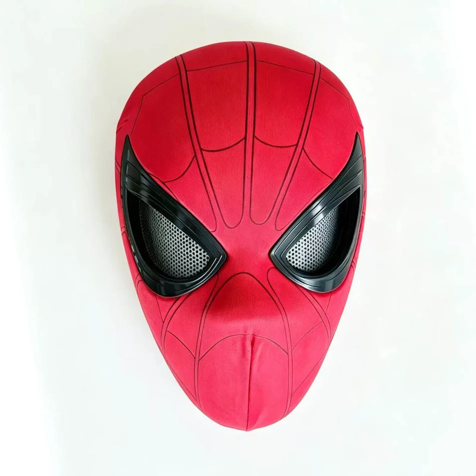 2026 Beliebtes atmungsaktives Spider-Man-Headset mit Kinnbedienung, blinkender Touch-Leuchtmaske, Miles Halloween Cosplay Kopfbedeckung für Jungen