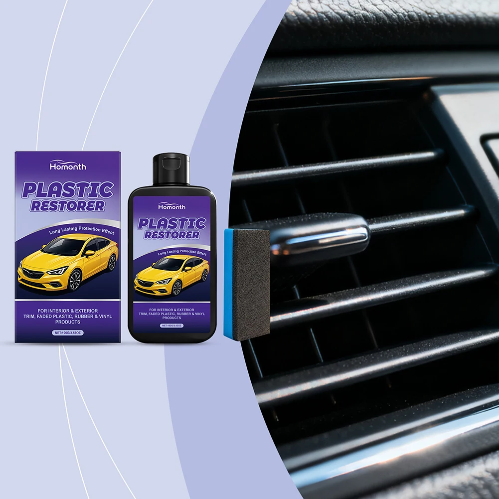 

Black Plastic Car Trim Restorer Long Lasting Shine Restores Dull Plastic To Showroom Shine. Weather-worn Plastic Rejuvenation.
