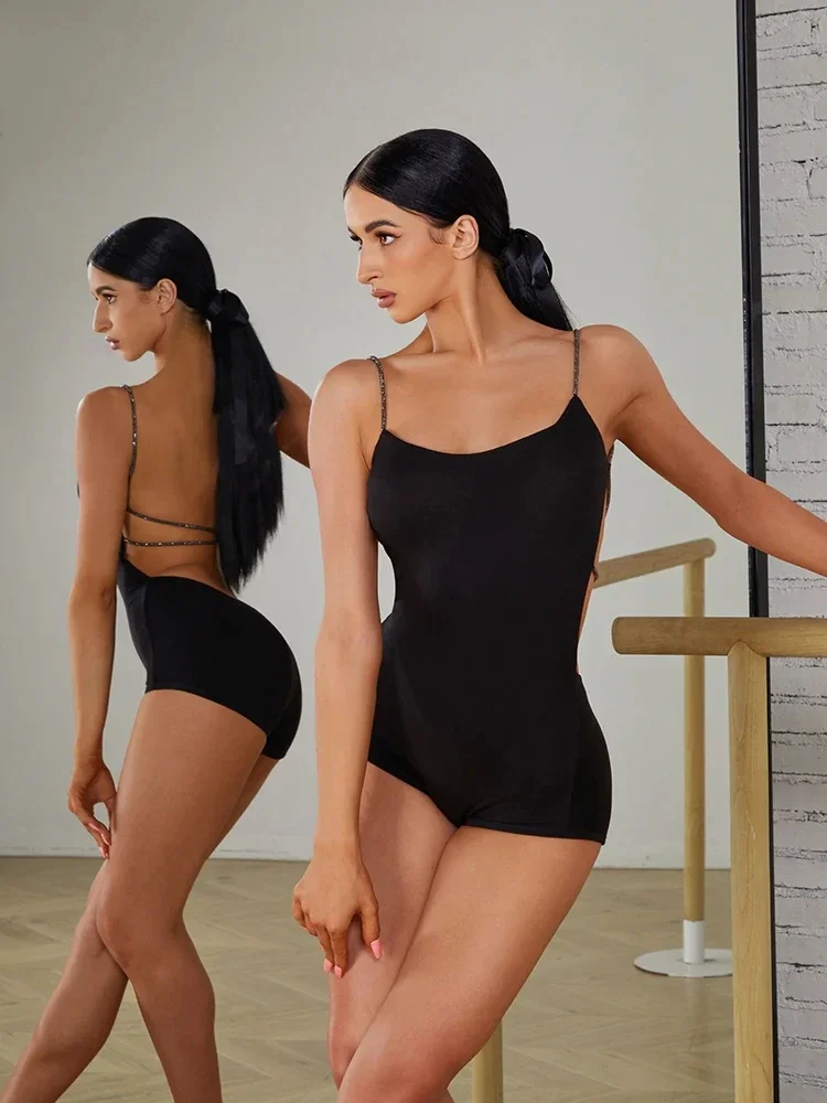 

Latin Dance X-Back Top Water Diamond Modal Cotton Comfortable Body The infinite Bodysuit
