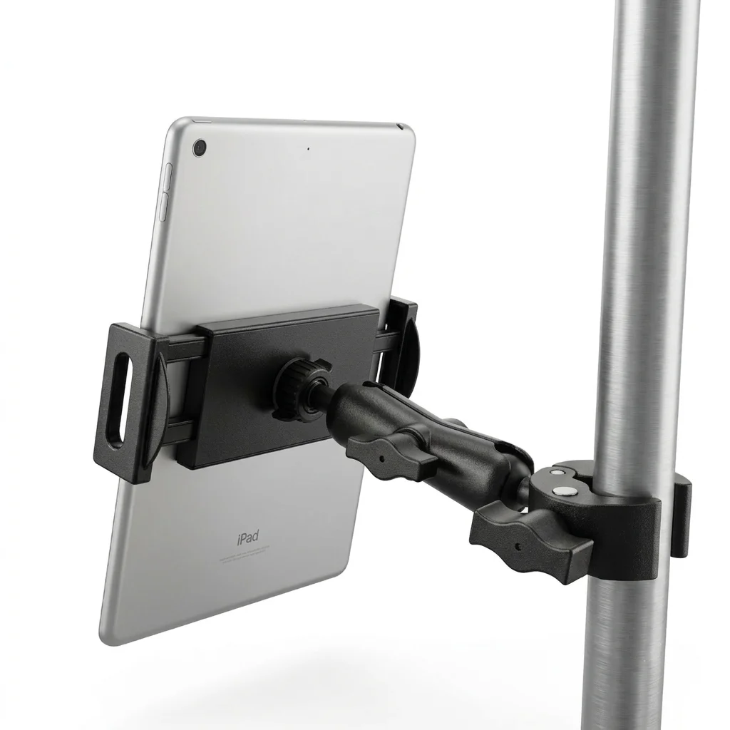 Tablet Holder for Microphone Mic Stand Mount for Phone IPad Pro Mini Adjustable Tablet Holder Compatible 4 to 13 Inch Devices