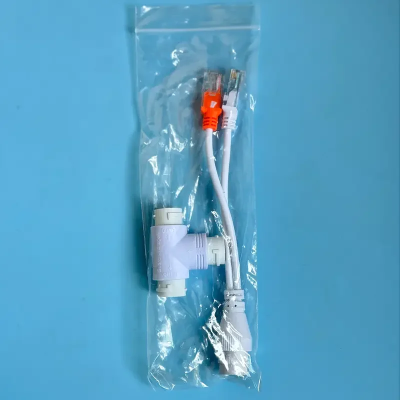 2 In 1 POE Splitter Saving Network Simplified Cable Connector Three-way RJ45 Connector For IP Camera System