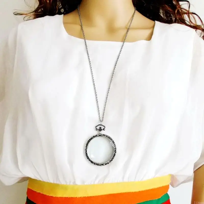 3x قلادة مكبّر سلسلة مونجل مونوكل القلادة قلادة مكبرة