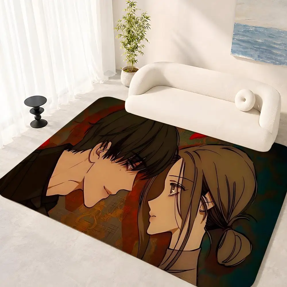 Anime Tears on a Withered Flower Floor Mat Floor Mat Soft Flannel Non-Slip Door  Rug for Living Room