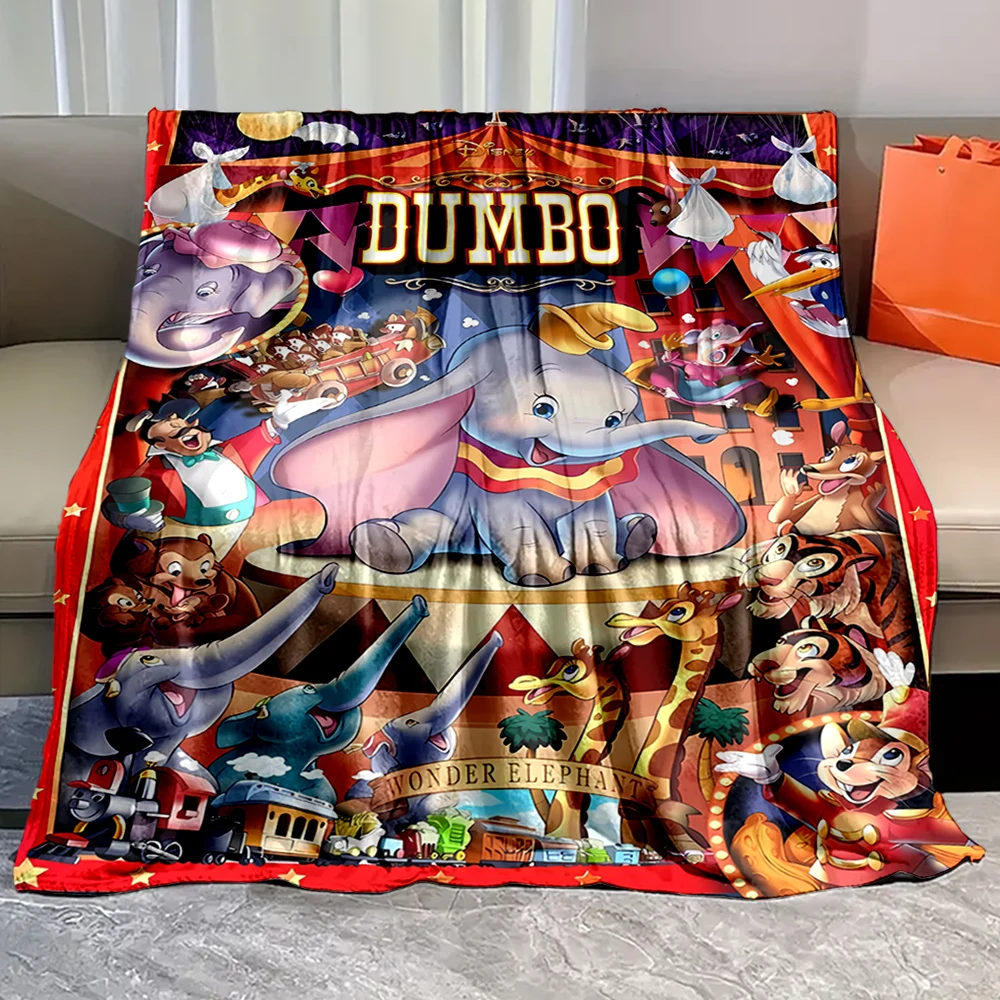 Disne Dumbo Flannel Blanket Cartoon Baby Girl Throw Soft Fluffy Blanket Plush Warm Home Sofa Decor Kid Boy Girl Gift Anime