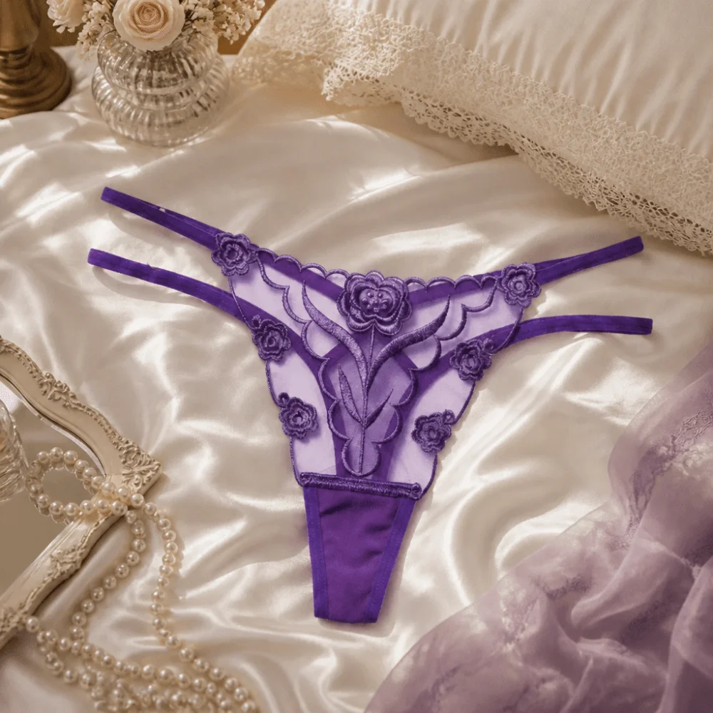 Romantic T-back Women Panties Thin Strap Seamless Mesh Thongs Lingerie Transparent Female Underwear Daily