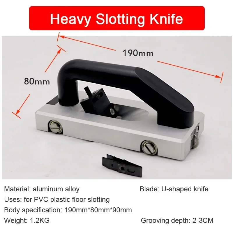 PVC Vinyl Floor Wheeled Groover Grooving Knife Slotting Pull Hand Tool Guide Wheel Slotted Machine Kit Slotter With 10PCS Blades