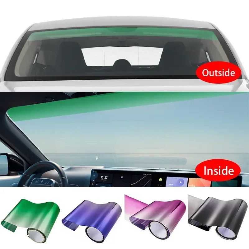 Car Sun Shade Tint Film For Auto Front Windshield Vinyl Sun Protection Glass Sticker Heat Insulation Windows Films Tool 20X150cm