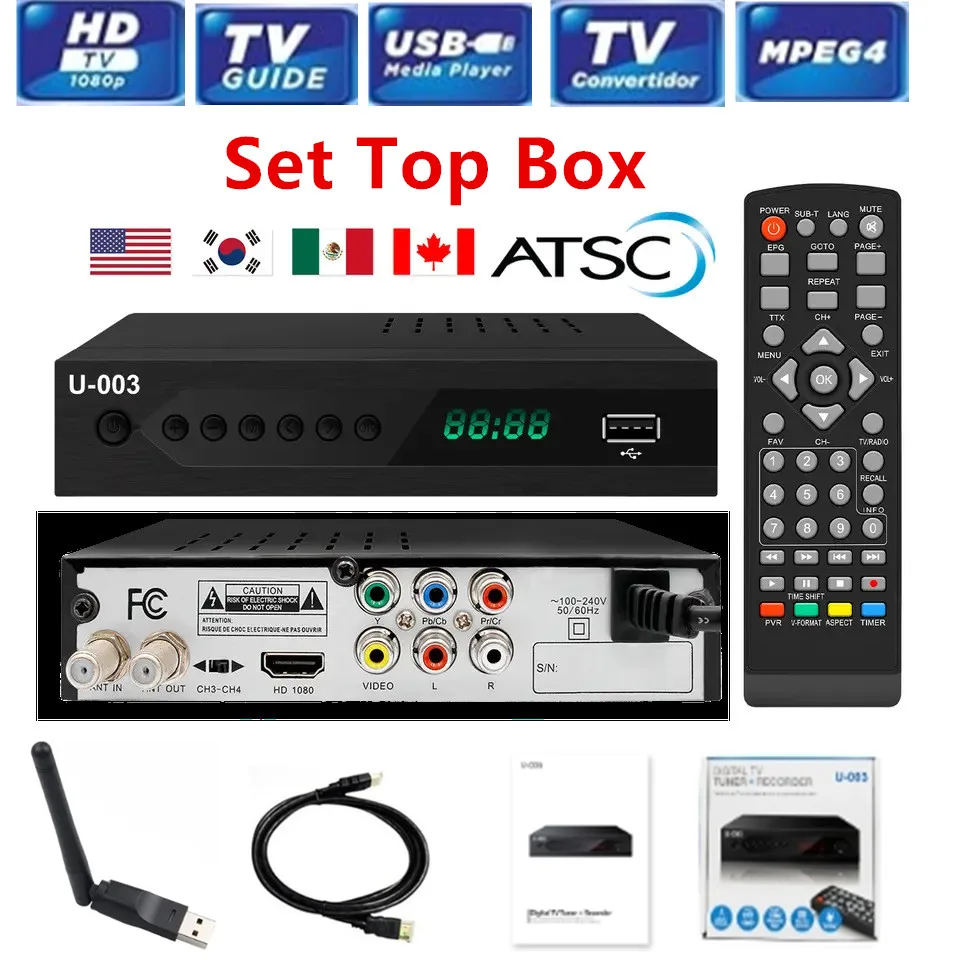 

Mexico ATSC Digital TV Converter Box with Recording&Playback / Media Player / TV Tuner Function Set Top Box Digital Channel Free