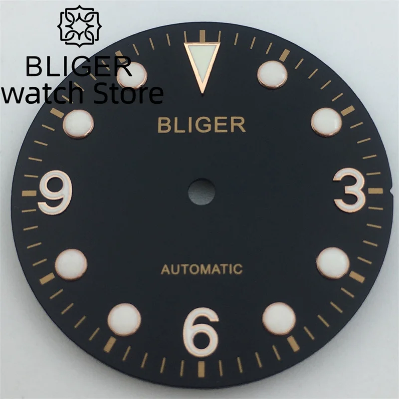 Bligger-green Glow dial自動移動、nh34、nh35、nh36、miyota8215、d2813、eta2824、2836、pt5000、29.2mmに適しています