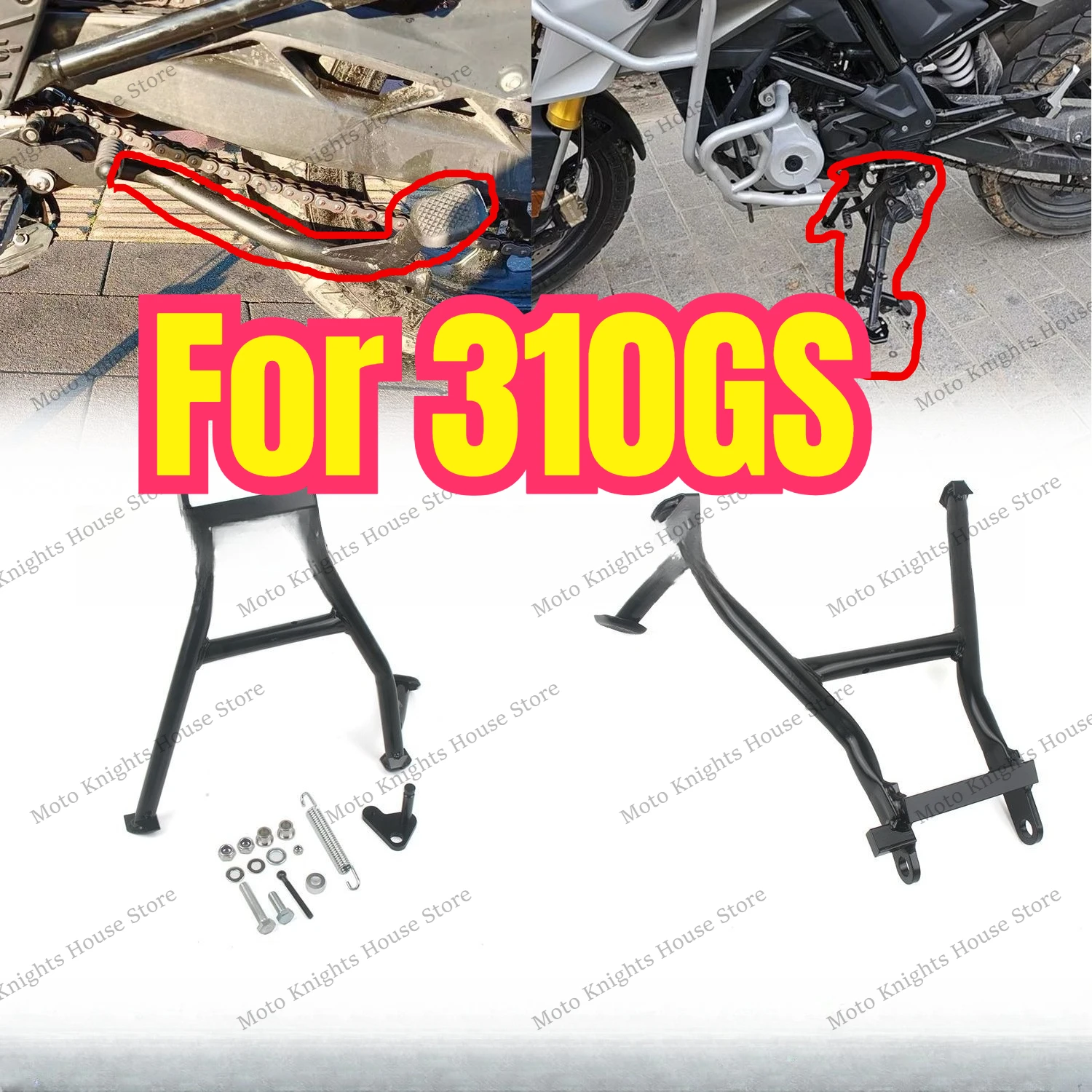 For G310GS G 310 GS Motorcycle Retrofit Accessories Middle Kick Stand Support Parking Frame Bracket Center Kickstand Holder