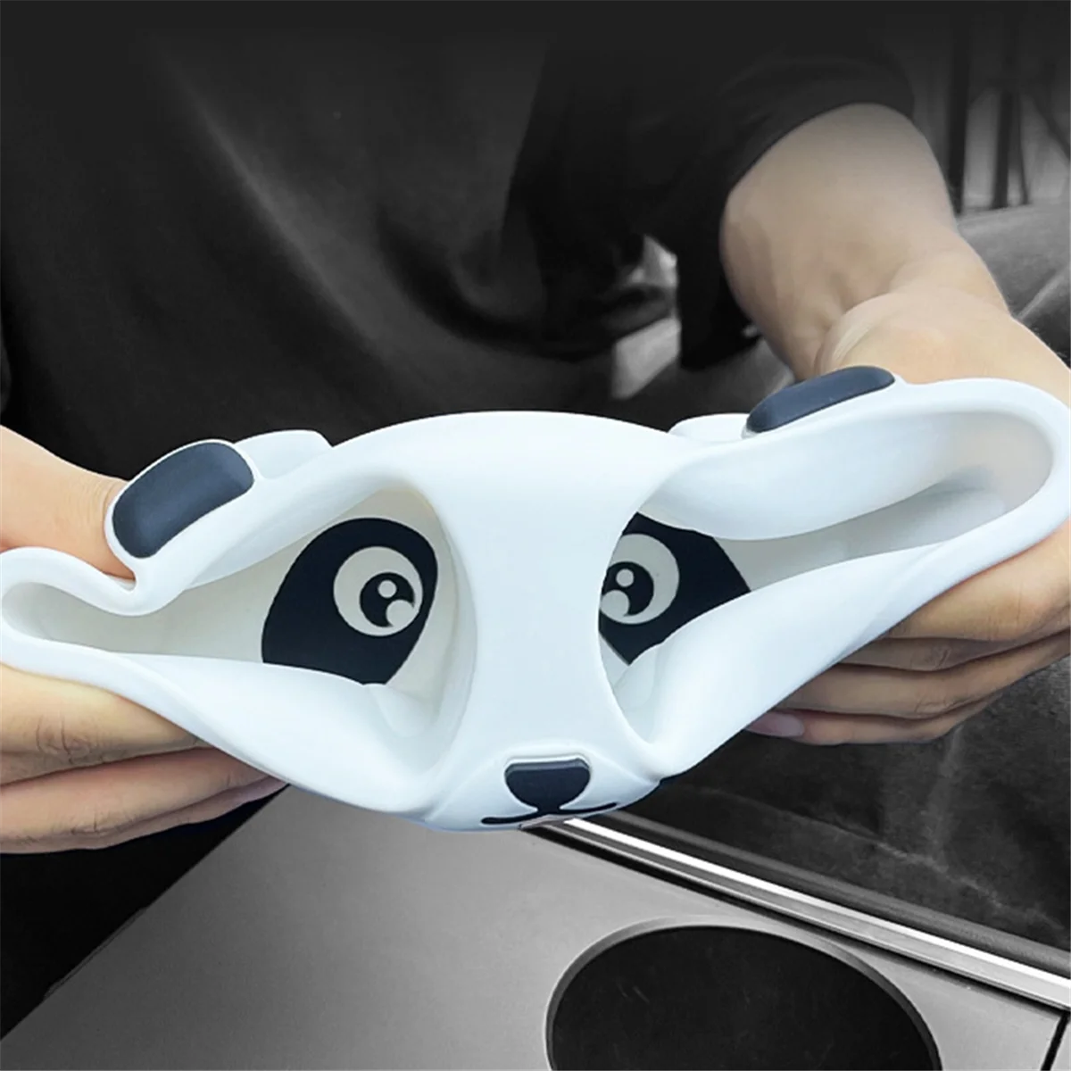 For Tesla Model 3 Cup Holder Central Control Drinks Holder for Model Y 2023 Panda Pattern Water Cup Holder