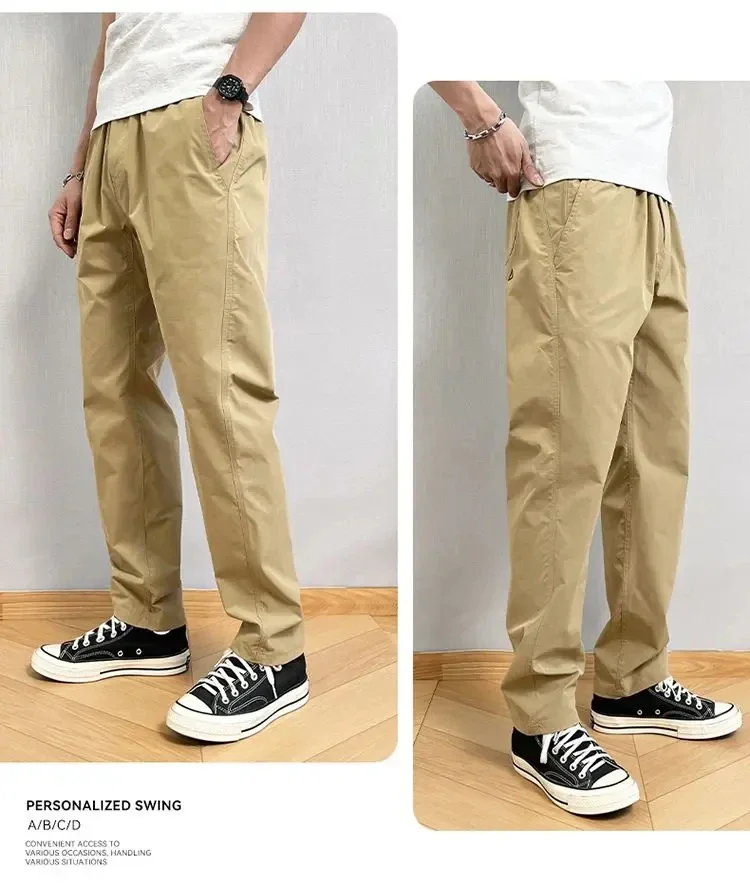 Sommerliche dünne Cargohose für Herren, lässige, schmal zulaufende Hose mit Reißverschlusstaschen, schnell trocknende Streetwear-Hose für den täglichen Gebrauch im Freien, S-3XL – Detail 11