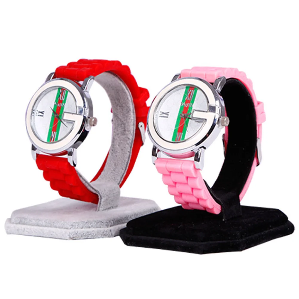 مشاهدة عرض موقف الجلد المدبوغ C على شكل ساعة حامل سوار عرض موقف مجوهرات عرض موقف إطار المعرض حامل المجوهرات #4