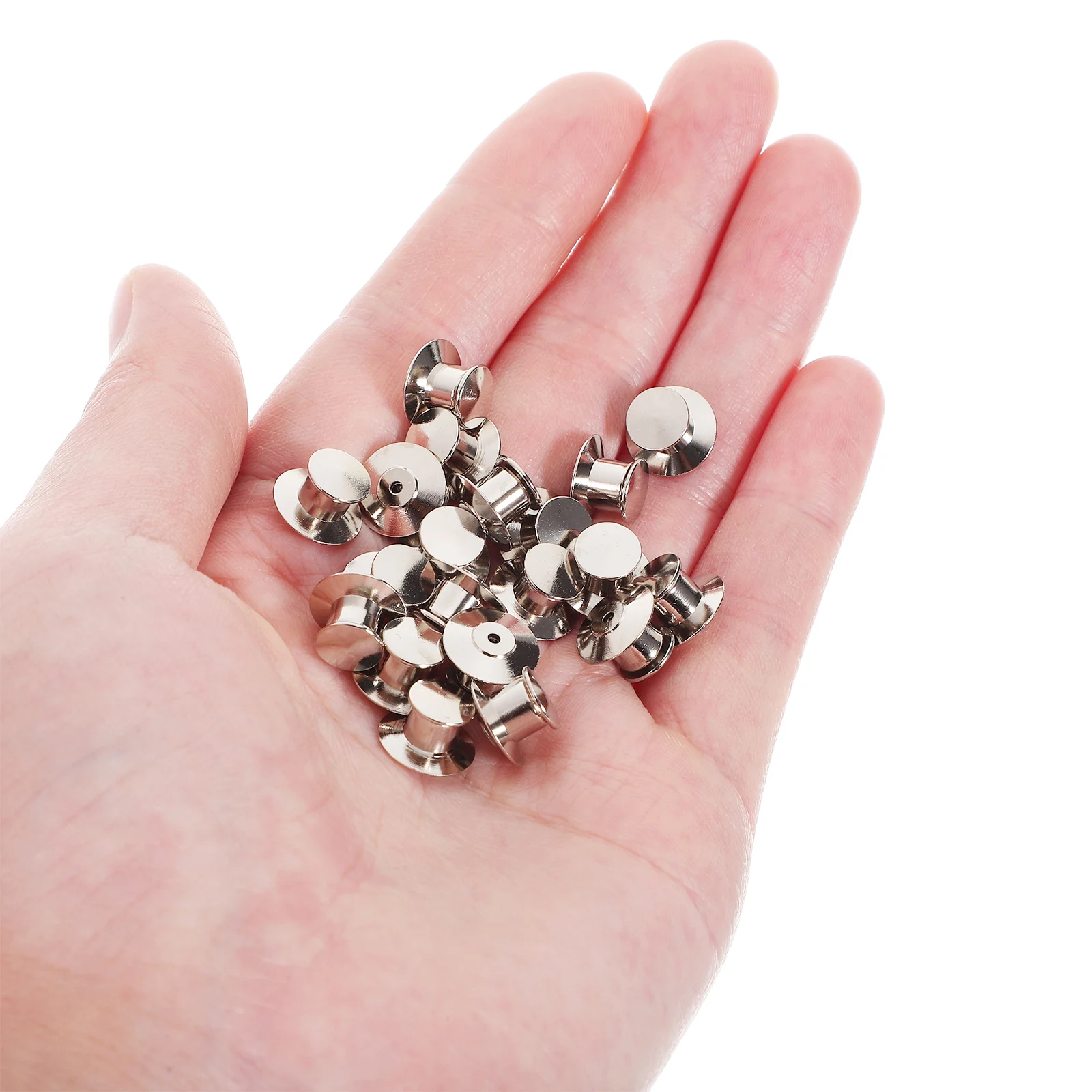 

120 Pcs Copper Buckle Needle Backs Locking Clasps for Badge Crafts Replacement Pins Strong Reliable Golden Silver Tone
