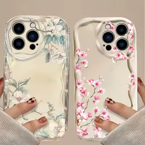 Cartoon Peach Blossom Flower TPU Case for Xiaomi 15T Pro POCO X7 X6 X5 F3 F4 X3 M3 M4 M6 F6 F7 Pro 15 Ultra 12 11 Lite 5G NE 12T