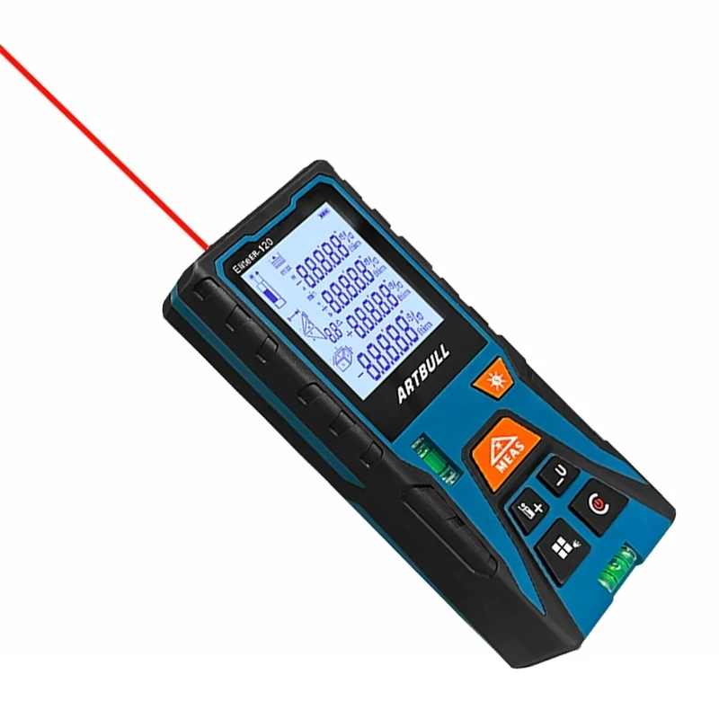 Red Laser Tape Measure 60m Laser Distance Meter Rangefinder With Horizontal