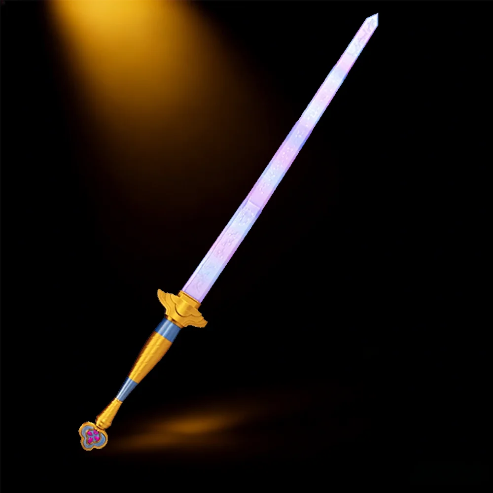 K-pop شيطان هنتر رومي السيف مع رمز تأثيري تلسكوبي الدعامة الأرجواني طويل السيف اكسسوارات كرنفال زي الدعامة هدية