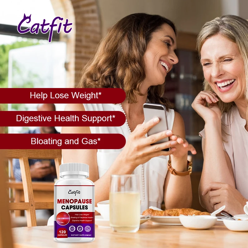 Catfit Herbal motherwort MENOPAUSE Relief Capsules for Night Sweats Disturbed Sleep &Mood Swings for Middle-aged women