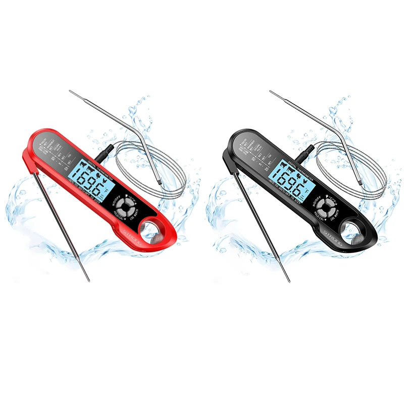 Meat Thermometer Dual Probe Instant Read Food Meat Thermometers For Cooking With Alarm Function And Backlight