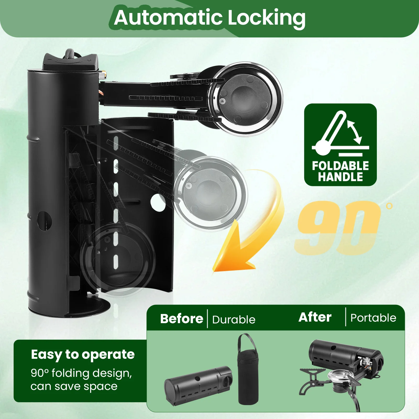 2800W Portable Folding Stove Camping Gas Stove Outdoor Hiking BBQ Travel Cooking Grill Cooker Cassette Gas Burner