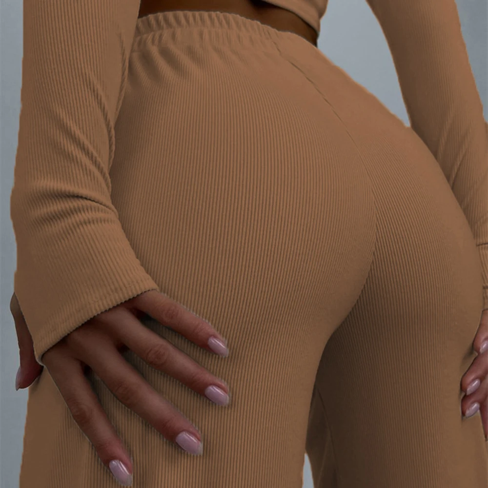 Traje casual de moda de manga larga para mujer Nuevo conjunto de dos piezas de Europa y EE. UU. Conjunto de pantalones pit