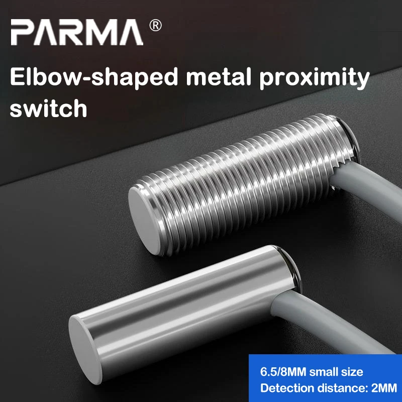 Small metal proximity switch elbow type sensor M8/6.5MM inductive limit switch 24V