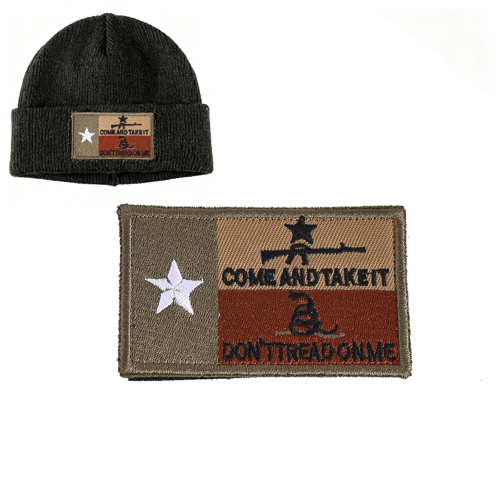 Patch de bandeira do estado do texas, adesivo bordado com gancho, venha e pegue, não marcha em mim, emblema tático, mochila, uniforme, chapéu, emblema