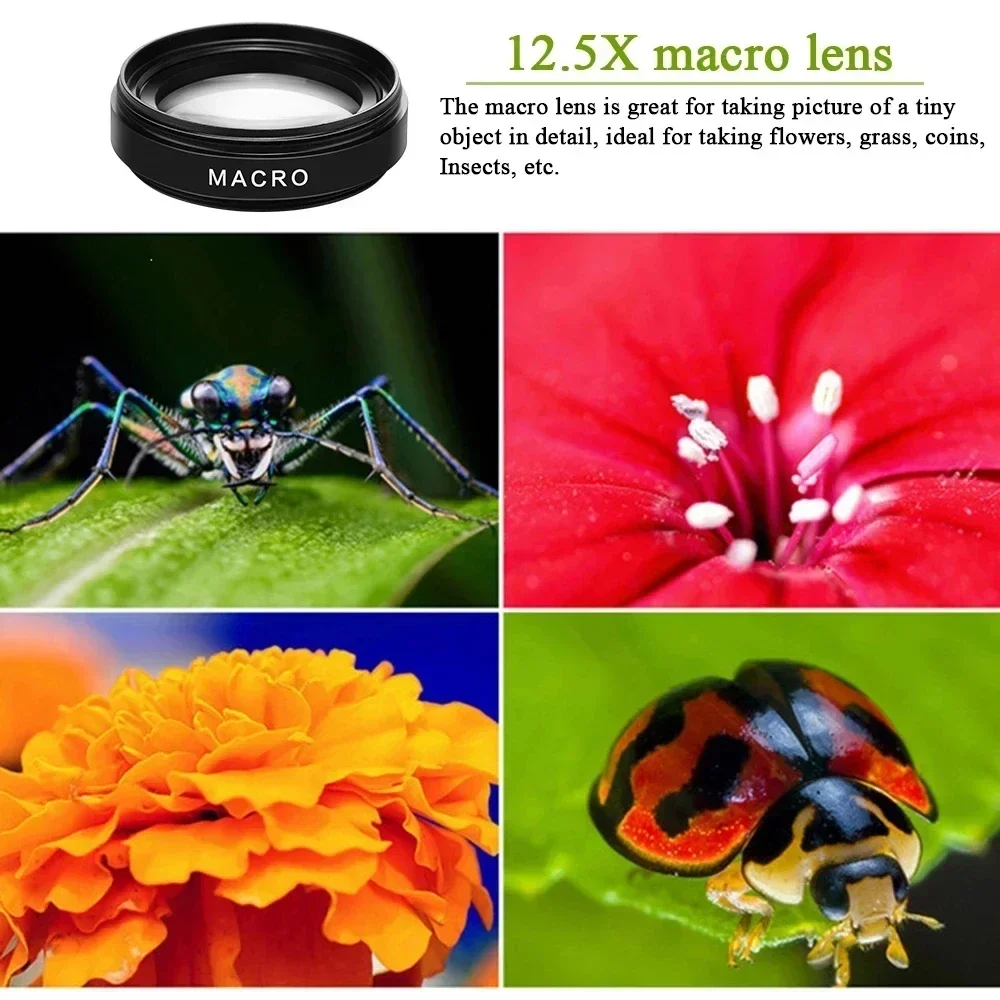 2 IN 1 Mobile Phone Lens Universal Clip 37mm Camera Lens 0.45x 49uv Super Wide-Angle + Macro HD Lens For iPhone Samsung Android